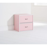 Mountrose 2 Drawer Storage Cube In Pink 