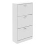 Slim White Shoe Cabinet 3 Doors