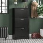 Slim Black Shoe Cabinet 3 Doors