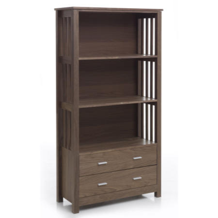 Mountrose Ashford Solid Wood 2 Shelf Bookcase with Walnut Veneer