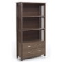 Mountrose Ashford Solid Wood 2 Shelf Bookcase with Walnut Veneer