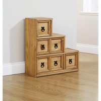 Mountrose Monterrey 4 Drawer Stepped Unit In Waxed Pine 