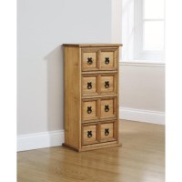 Mountrose Monterrey Pine 4 Drawer Tall Unite In Waxed Pine 
