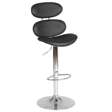 Designa High Back Gas Lift Black Bar Stool In Black Ash
