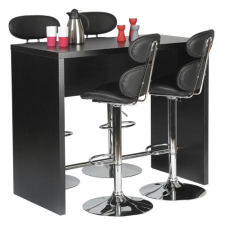 Designa High Back Gas Lift Black Bar Stool In Black Ash