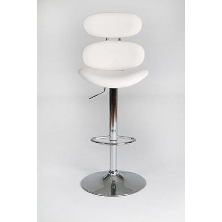 Furniture To Go Designa High Back Gas Lift Bar stool In White Ash