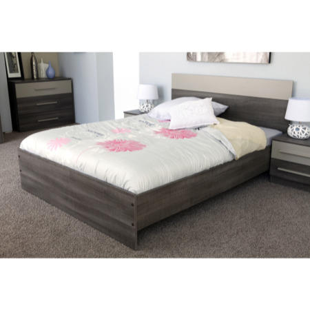 Alix Continental Kingsize Bed and 2 Night Tables in Liquorice