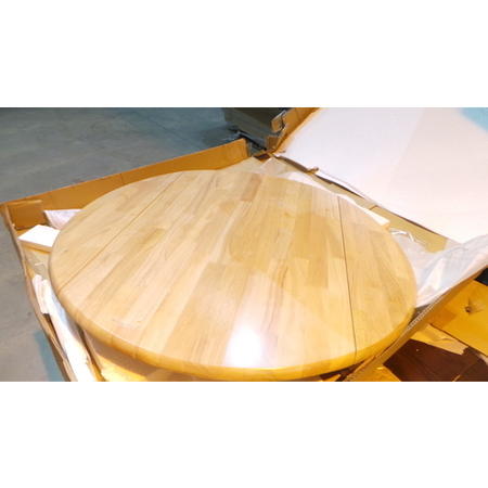 GRADE A2 - Rhode Island Round Drop Leaf Table White/Natural