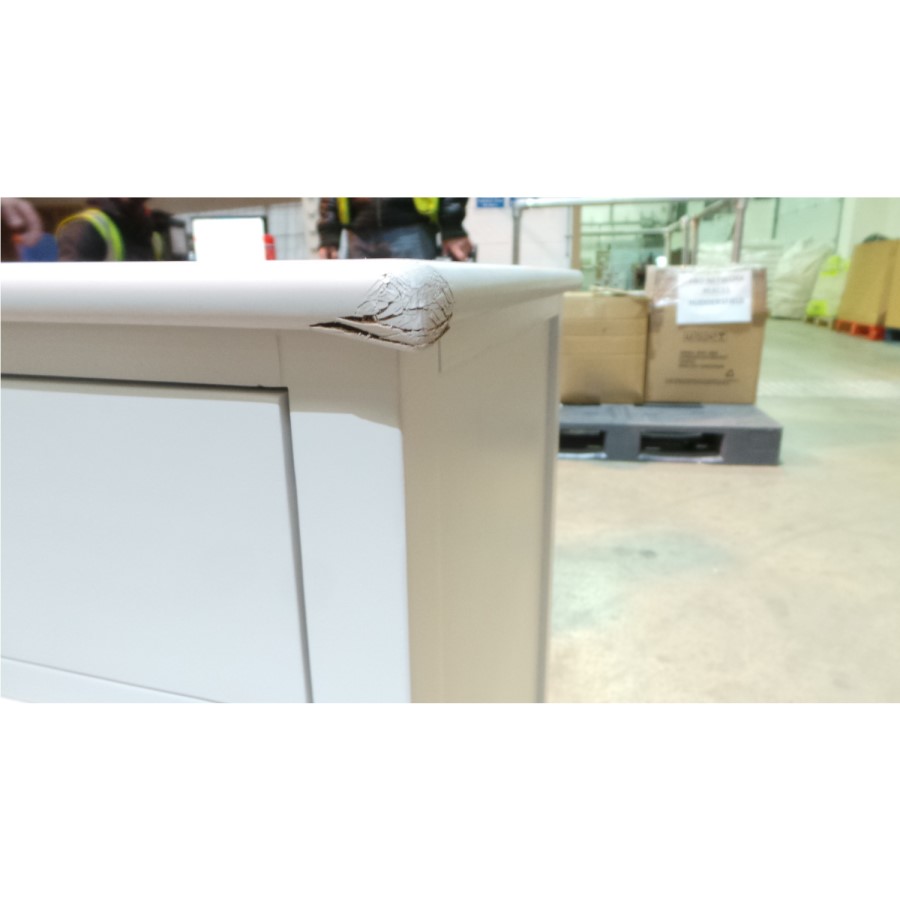 GRADE A3 - Harper Solid Wood 4+3 Wide Chest of Drawers in White