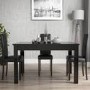 Black Gloss Extending Dining Table and 4 Black Faux Leather Chairs