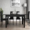 Black Gloss Extending Dining Table and 6 Black Faux Leather Chairs