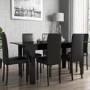 Black Gloss Extending Dining Table and 6 Black Faux Leather Chairs