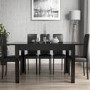 Black Gloss Extending Dining Table and 8 Black Faux Leather Chairs