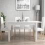 White High Gloss Flip Top Table and 6 White Faux Leather Chairs