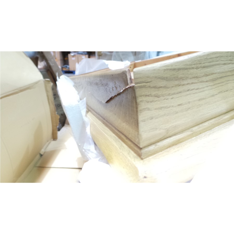 GRADE A3 - Loire Oak Farmhouse 2 Door 1 Drawer Wardrobe