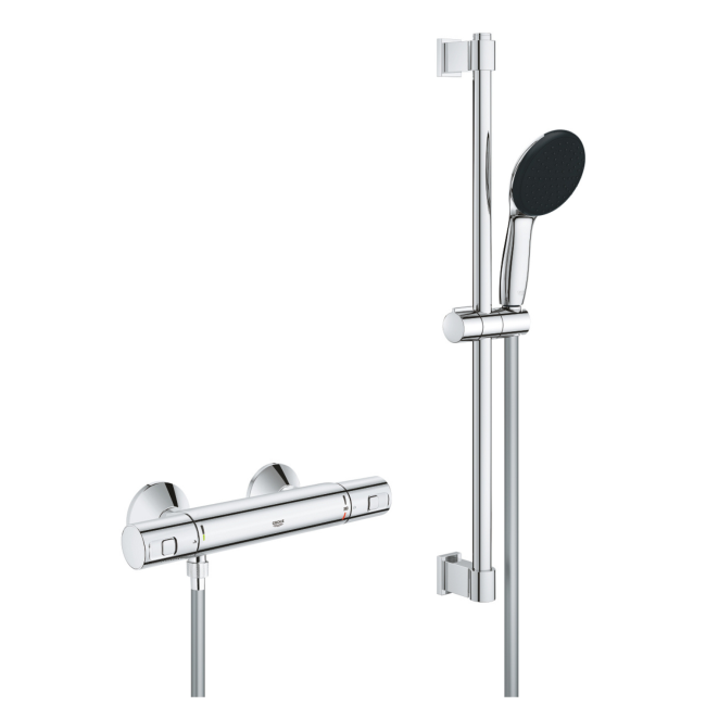 GROHE QuickFix Chrome Precision Start Thermostatic Shower Mixer 