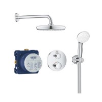 Grohe Tempesta 210 Chrome Concealed Shower Set Mixer with Dual Control & Round Wall Mounted Head and Hand Shower
