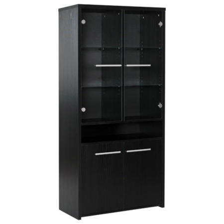 Furniture To Go Designa Tall Glazed Display Unit In Black Ash