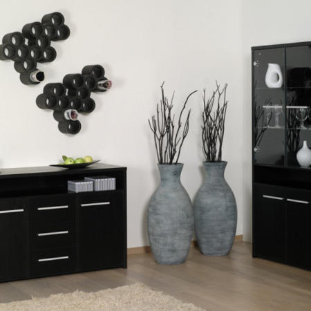 Furniture To Go Designa Tall Glazed Display Unit In Black Ash