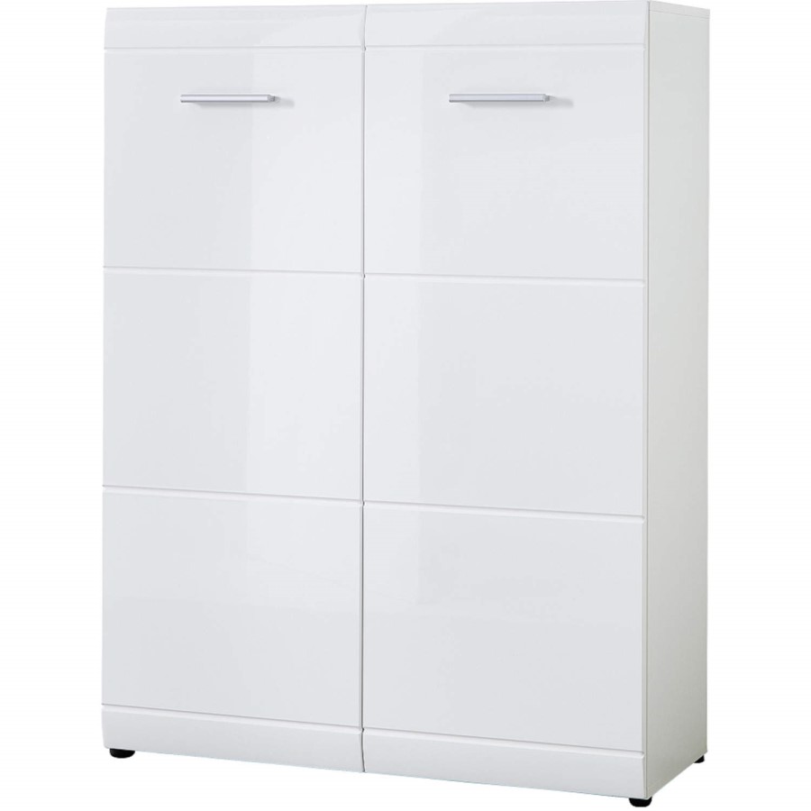 Germania Adana White High Gloss Shoe Storage Cabinet - 25 Pairs
