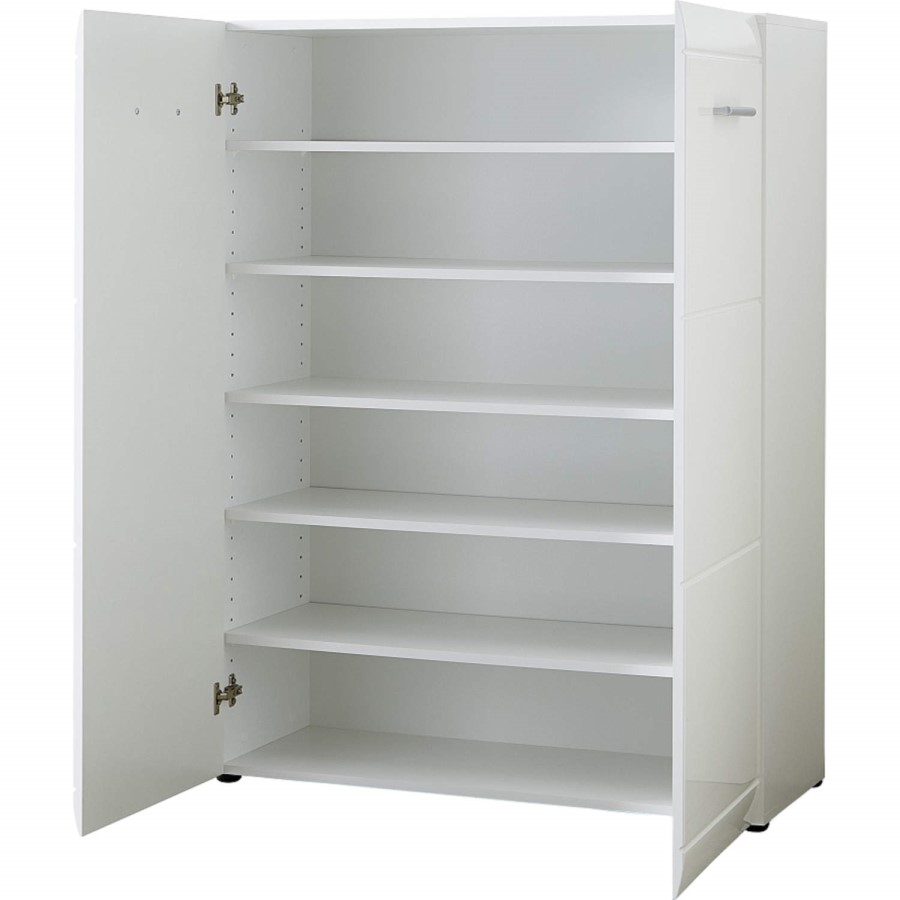 Germania Adana White High Gloss Shoe Storage Cabinet - 25 Pairs