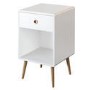 GRADE A1 - Metro White 1 Drawer Bedside Table 