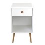 GRADE A1 - Metro White 1 Drawer Bedside Table 