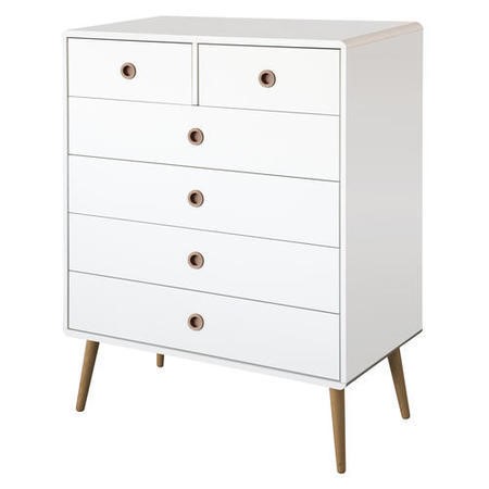 Metro White 2+4 Drawer Chest - Furniture123