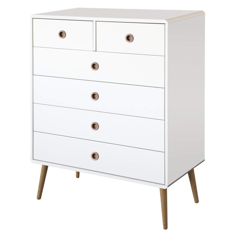 Metro White 2+4 Drawer Chest 