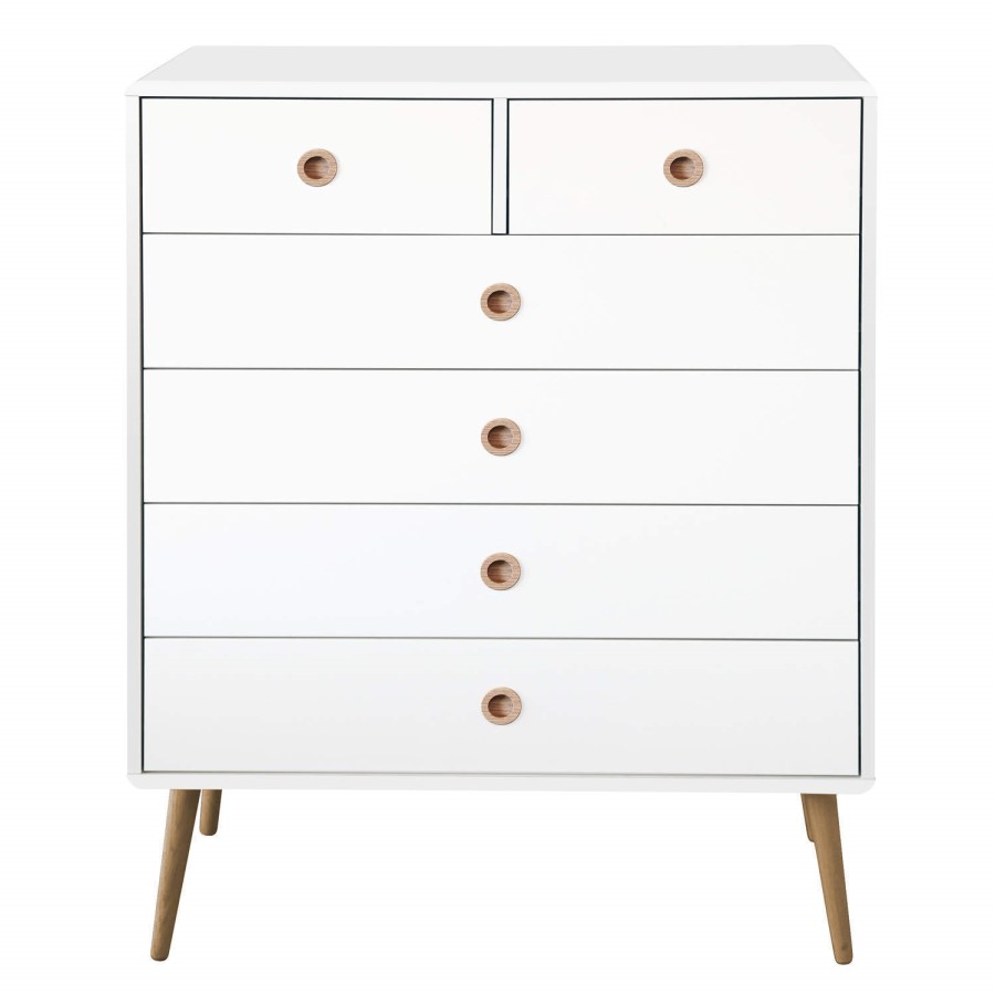 Metro White 2+4 Drawer Chest 