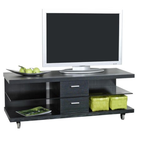 Furniture To Go Designa 2 Drawer TV Unit On Wheels In Black Ash ...