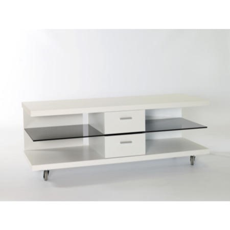 Furniture To Go Designa 2 Drawer TV Unit On Wheels In White Ash ...