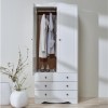 Steens Milford 2 Door 3 Drawer Wardrobe in Soft White