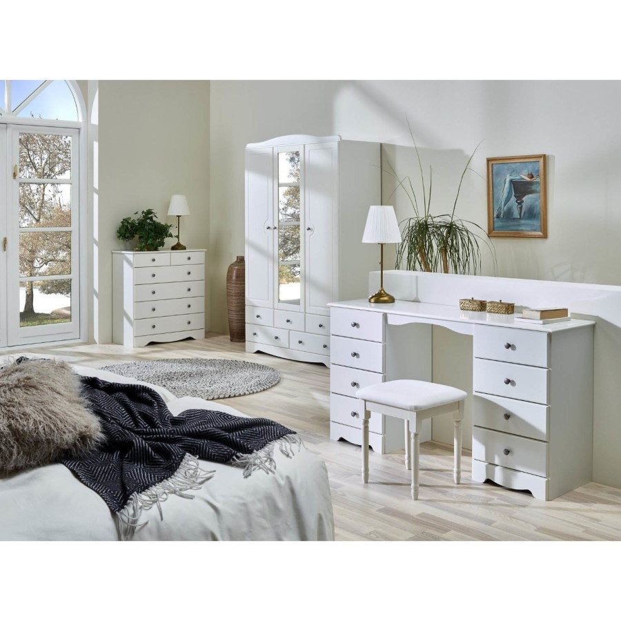 GRADE A2 - Steens Milford Triple Wardrobe in Soft White
