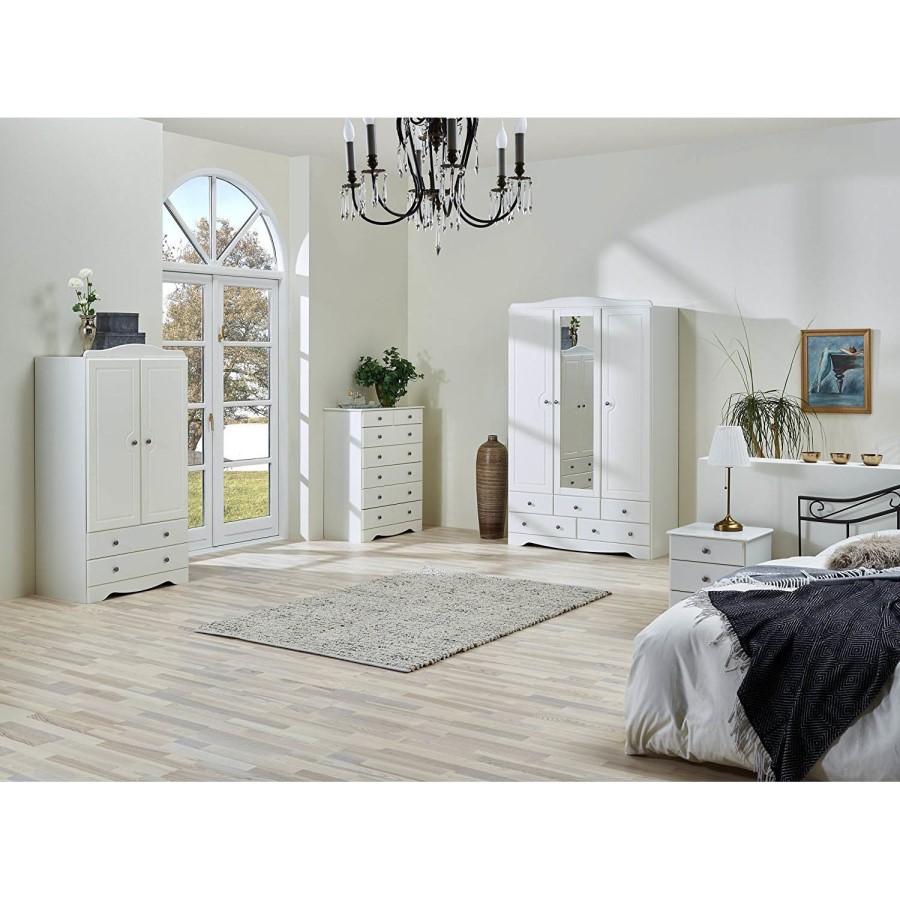 GRADE A2 - Steens Milford Triple Wardrobe in Soft White