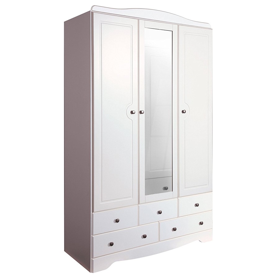 GRADE A2 - Steens Milford Triple Wardrobe in Soft White