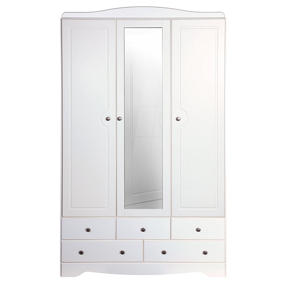 GRADE A2 - Steens Milford Triple Wardrobe in Soft White