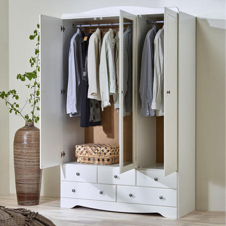 GRADE A2 - Steens Milford Triple Wardrobe in Soft White