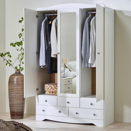 GRADE A2 - Steens Milford Triple Wardrobe in Soft White