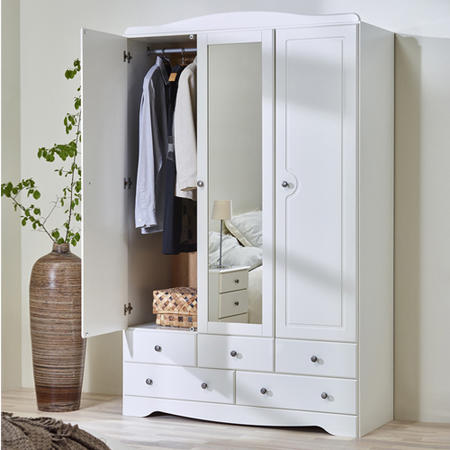 GRADE A2 - Steens Milford Triple Wardrobe in Soft White