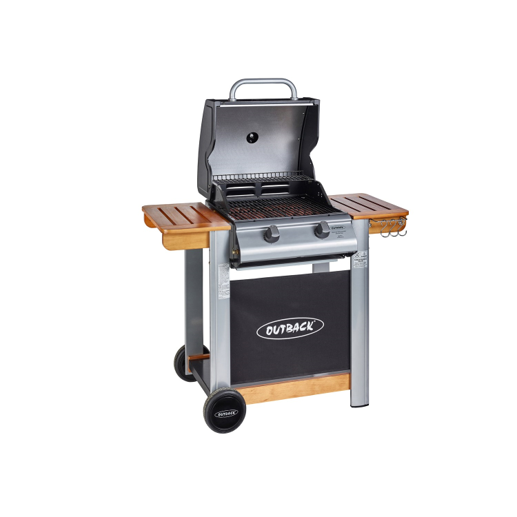 Outback Spectrum 2 Burner Gas BBQ in Wood & Black