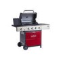 Outback Meteor - 4 Burner Gas BBQ Grill with Side Burner - Red