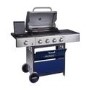 Outback Meteor - 4 Burner Gas BBQ Grill with Side Burner - Blue