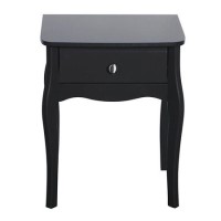 Steens Baroque 1 Drawer Bedside Table in Black