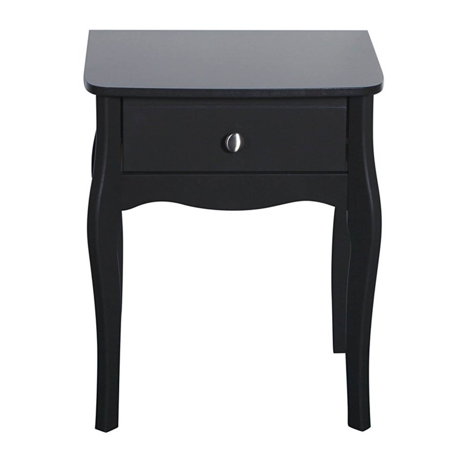 Steens Baroque 1 Drawer Bedside Table in Black