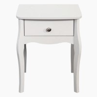 Steens Baroque 1 Drawer Bedside Table in White