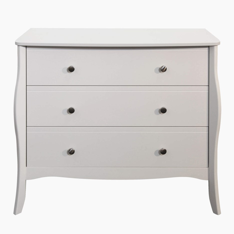 Steens Baroque Wide 3 Drawer Chest in White Furniture123