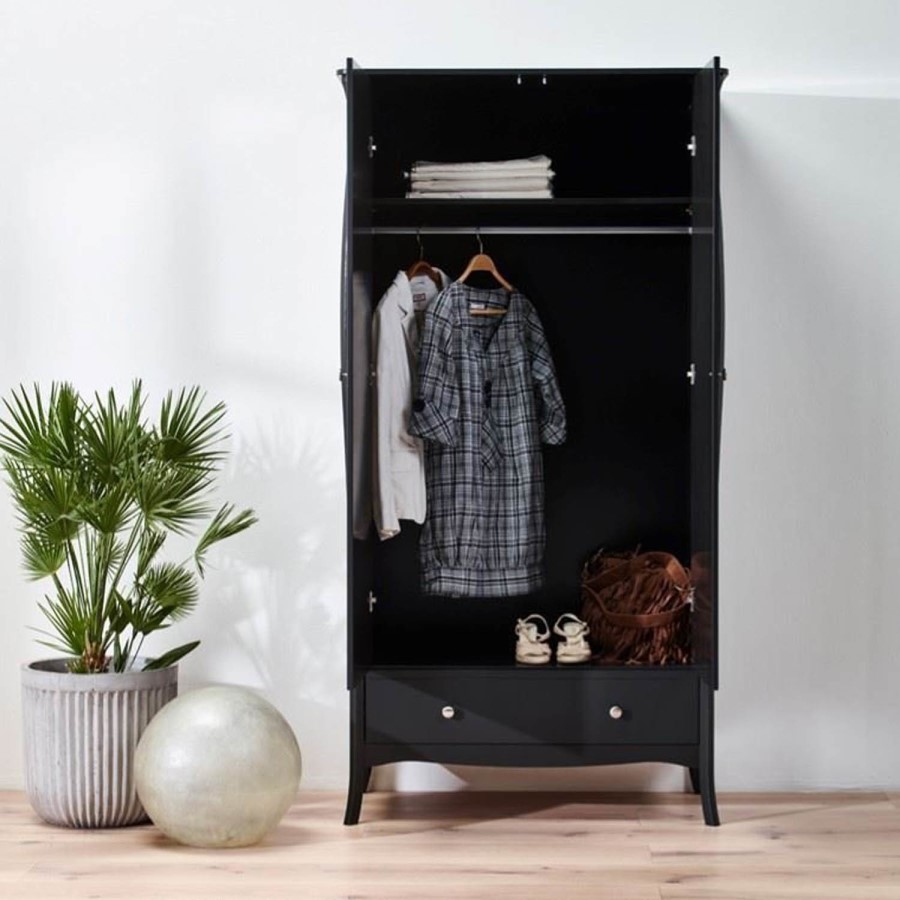 GRADE A2 - Steens Baroque 1 Drawer Wardrobe in Black