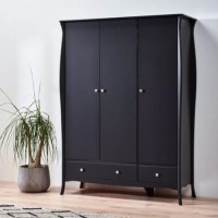 Steens Baroque Triple Wardrobe in Black