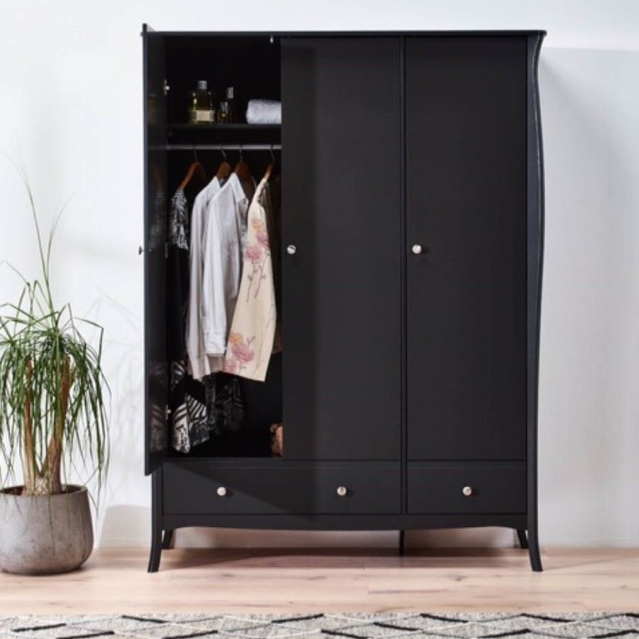 Steens Baroque Triple Wardrobe in Black